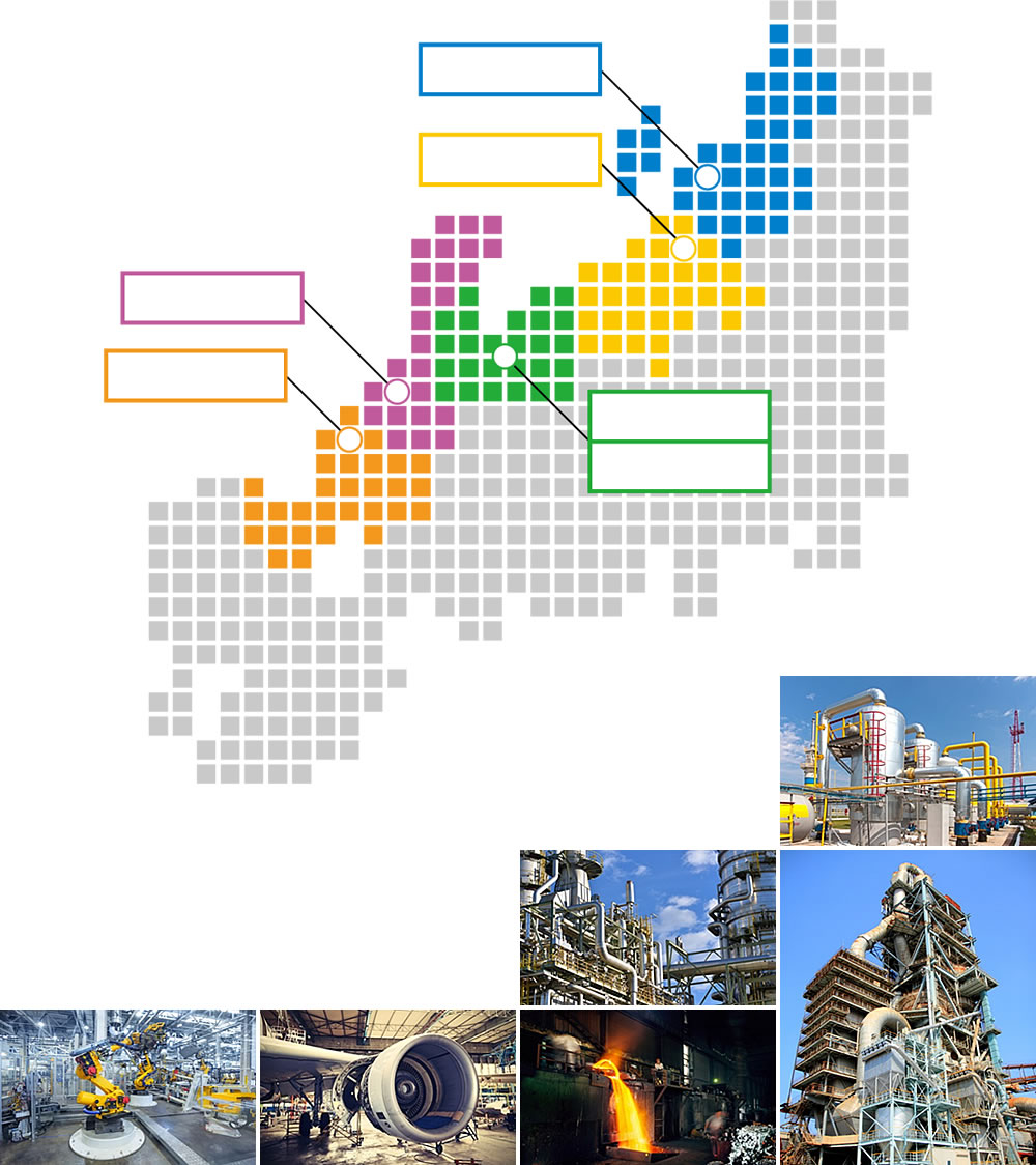 三耐工業の拠点図